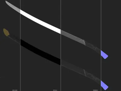 Sword and Scabbard - Elven Low-poly 3D model