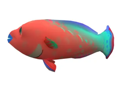 Parrot Animated Fish  Low-poly 3D model
