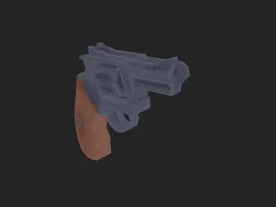 Painterly Short Revolver Low-poly 3D model