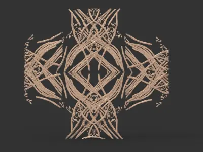 Golden Elden Celtic Weave cross 3D model