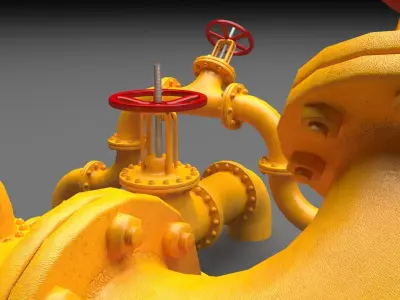 PBR Industrial Pipes Low-poly 3D model