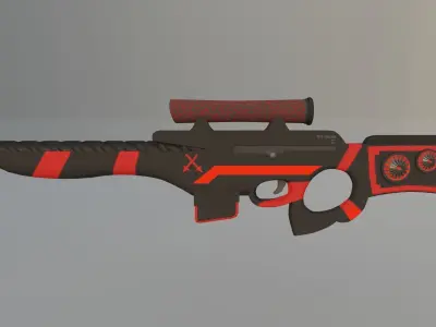 Sci-Fi Sniper Rifle  Low-poly 3D model