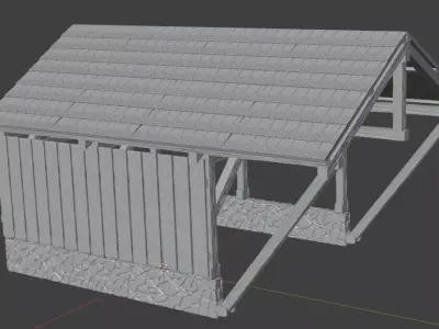 3D printable Car Shed 3D print model