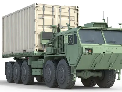 Oshkosh PLS A1 M1074A1 Contianer Truck   Low-poly 3D model