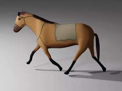 Brown Horse Lowpoly Low-poly 3D model