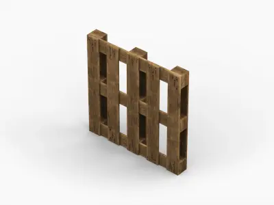 Wooden Cargo Euro Pallet Low-poly 3D model