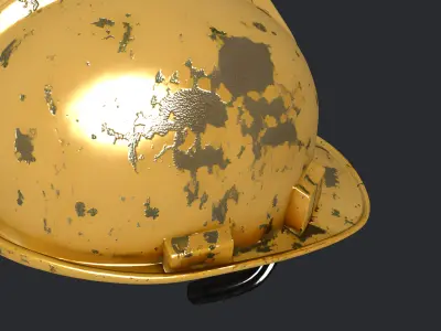 Worn Yellow Construction Safety Helmet 3D Model  Low-poly 3D model