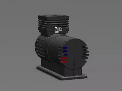 Functional mini air compressor 3D model