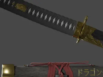 Katana two samurai swords Free low-poly 3D model purchase