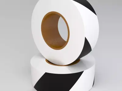 Black Barricade Tape 3D model