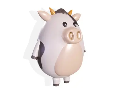 Character Cow Cartoon Free low-poly 3D model