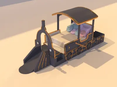 bed train  3D model