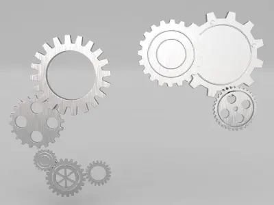 Machine mechanical gears plate 3d model 3D model
