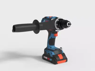 BOSCH BRUSHLESS DRILL MACHINE Low-poly 3D model