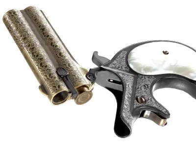 PBR Remington Derringer Low-poly 3D model