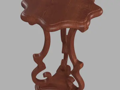 Console01 side table with carved legs 3D model