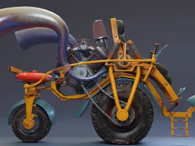 Fancy motorcycle Free low-poly 3D model