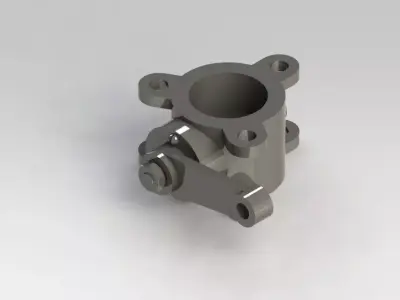 Valve metal pipe with two holes Free 3D model