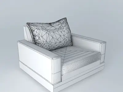 Side block sofa 3D model