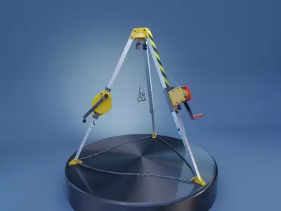 Confined Space Rescue Tripod Device 3D model