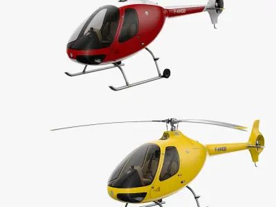 Guimbal Cabri G2 Helicopters Collection - 2 in 1 3D model