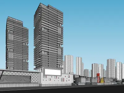 Sketchup Commercial Office Complex F2 3D model