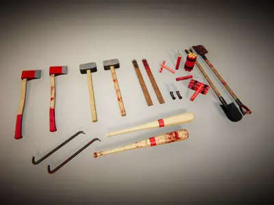 UKit Survival Weapons Low-poly 3D model