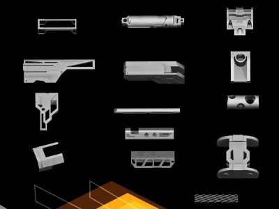 Hard Surface KITBASH195 DETAILS 3D model VOL2 3D model