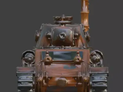 Steampunk Heavy Battle Tank 3D Model Low-poly 3D model