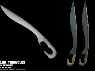 Falcata Game ready free model Free low-poly 3D model