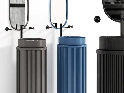 Guest bathroom with antique style elements 3D model