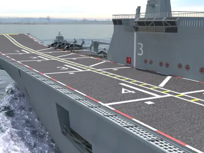3D TCG Anadolu L400 Turkish Navy  Low-poly 3D model