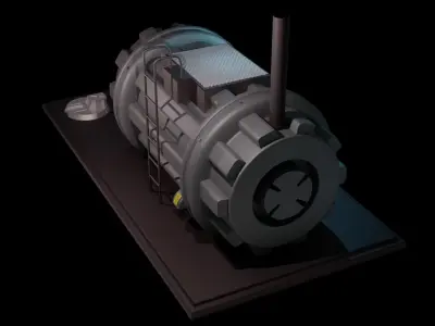 Industrial Pump Low-poly 3D model