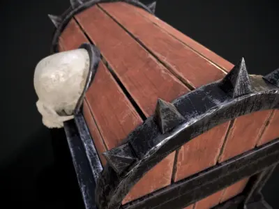 Treasure Skull Chest  Free low-poly 3D model