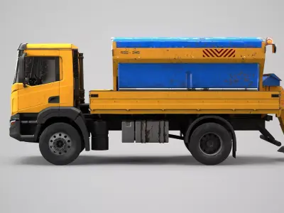Used Winter Service Truck with Salt Spreader 3D model