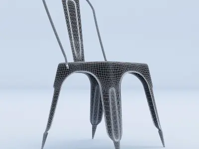 Raw Metal Side Chair 3D model