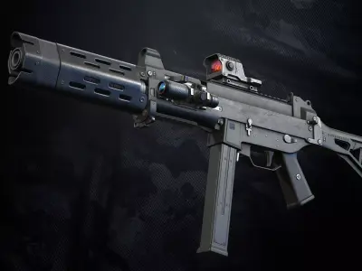 UM-44 SMG Low-poly 3D model