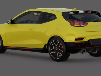 2022 Hyundai Veloster N 3D Model  Korean Hot Hatch Fury 3D model