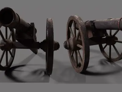 Old Western Cannon 3D model
