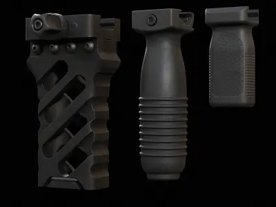 Weapon Foregrip Low-poly 3D model