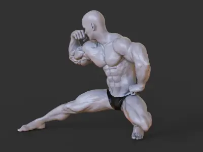 Bodybuilder Pose 3D print model 8