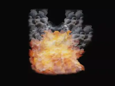Fire Explosion Vfx Simple Polygons and Texture - Explosao Low-poly 3D model