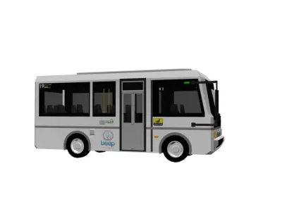 Minibus 19 SEATS Low-poly 3D model