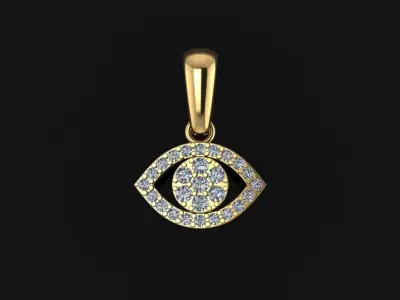 EVIL EYE DIAMOND PENDANT 3D print model