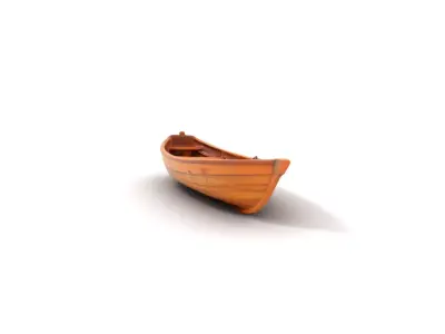 Wooden Row Boat Model Pack  Classic Craftsmanship Low-poly 3D model