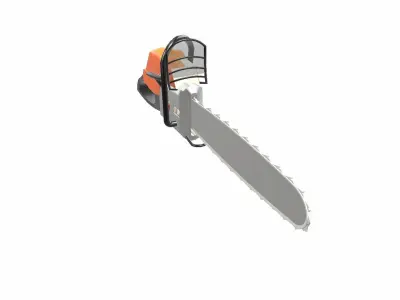 Chainsaw Low-poly 3D model 2