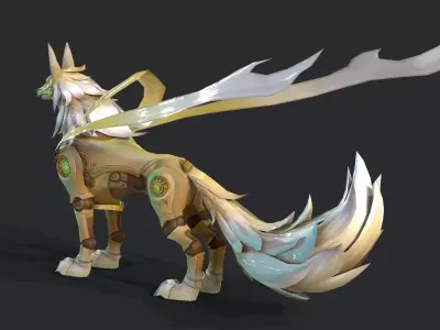 Robot dog Low-poly 3D model order