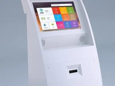 Touch Screen Pay Terminal Screen Display Console Low-poly 3D model