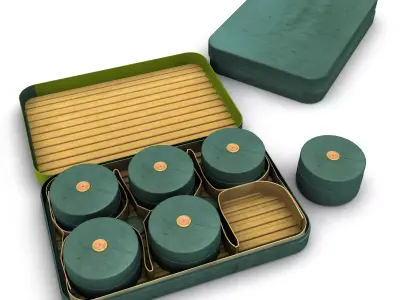 British Airborne Anti-tire mine Low-poly 3D model