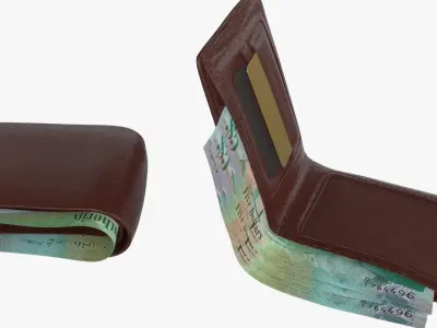 Cayman Islands British 5 Dollar Wallet Money Purse 3D model
